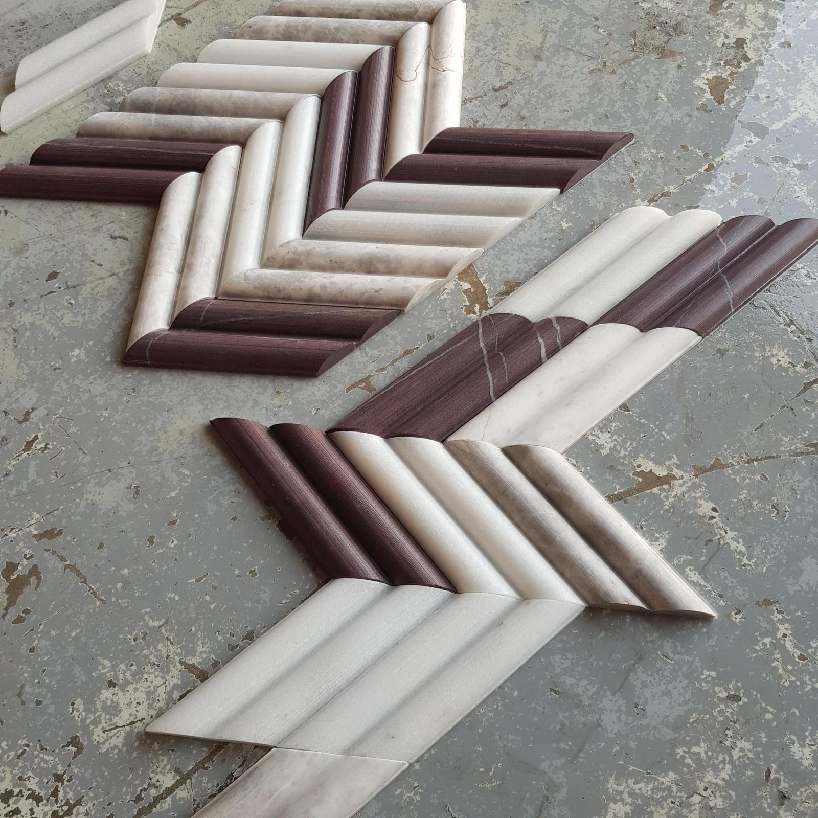 3d fluted stone marble wall tile panel Dubai UAE