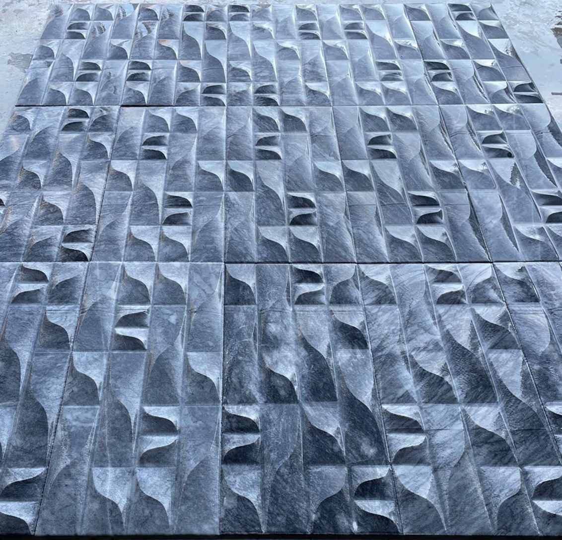 3d black stone tile panel in UAE