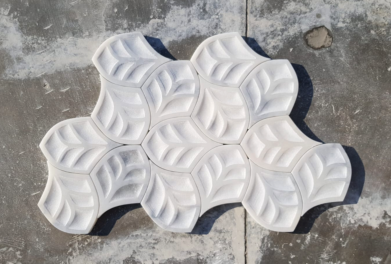 3d leaf design stone wall panels Dubai UAE