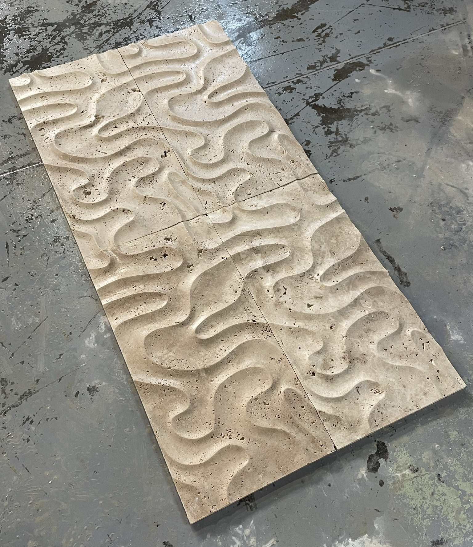 3d wave travertine stone tile in UAE