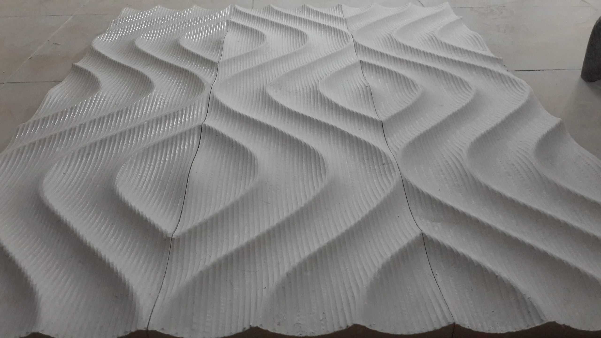 3d wave marble stone panel tile in UAE