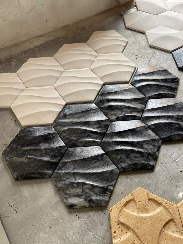 3d hexagonal stone marble wall tile in UAE