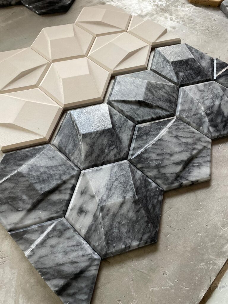 3d hexagonal stone marble wall tile in UAE