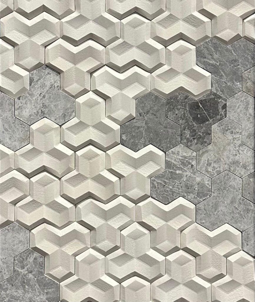 3d hexagonal stone marble wall tile in UAE