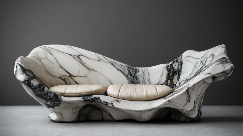 Custom design Marble leather sofa organic design in UAE