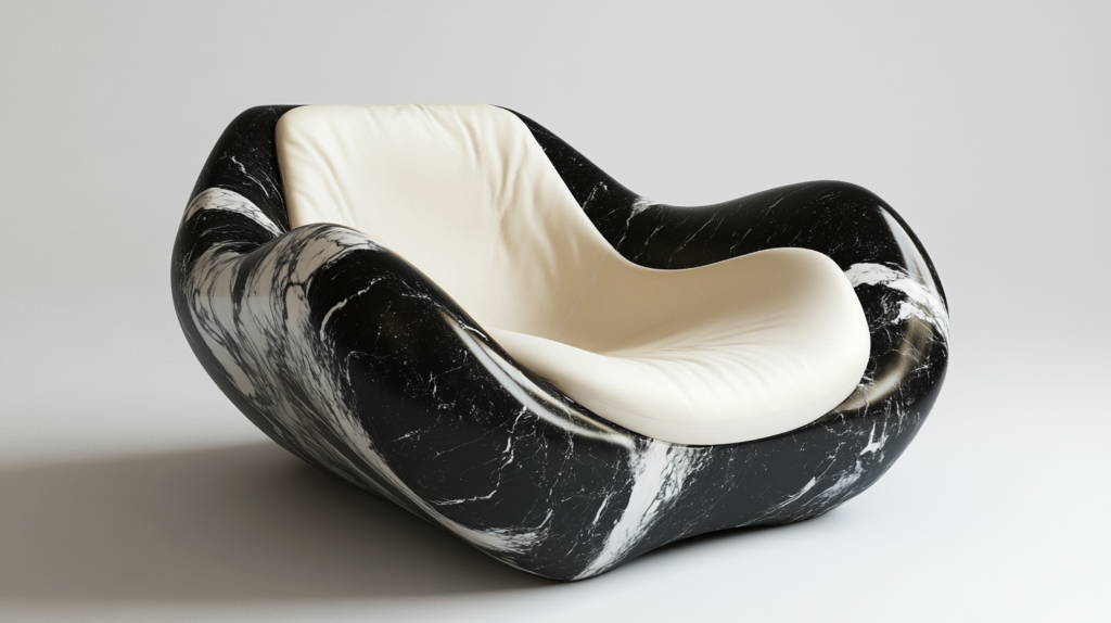 Custom design Marble leather seat organic round shape in UAE