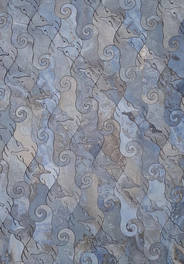 Water Jet Design Seahorse tiles in Dubai UAE