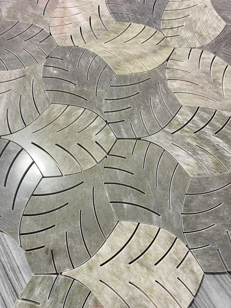 Water Jet Design Leaf tiles in Dubai UAE